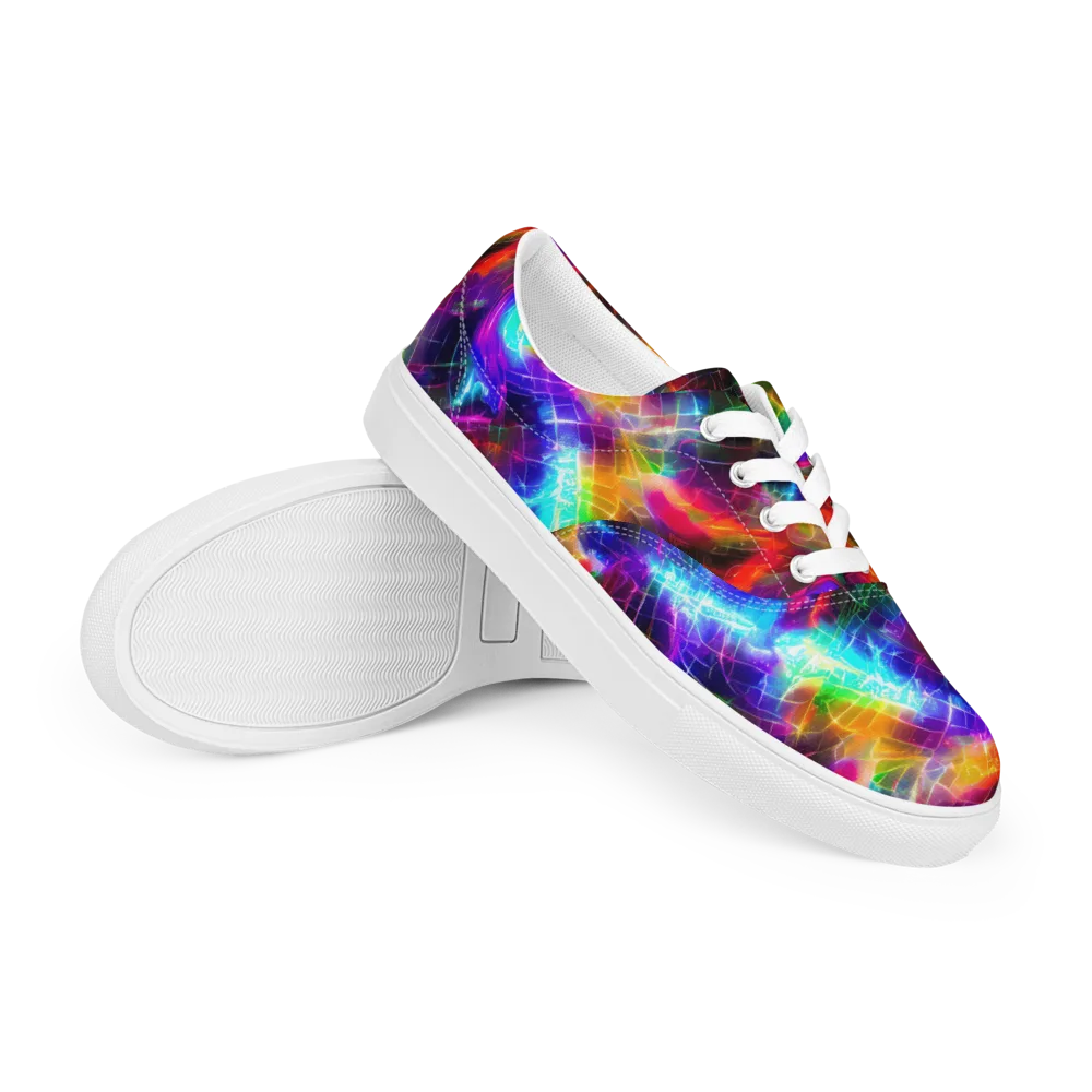 Shattered Spectrum on Men's Lace-Up Canvas Shoes — Right Front