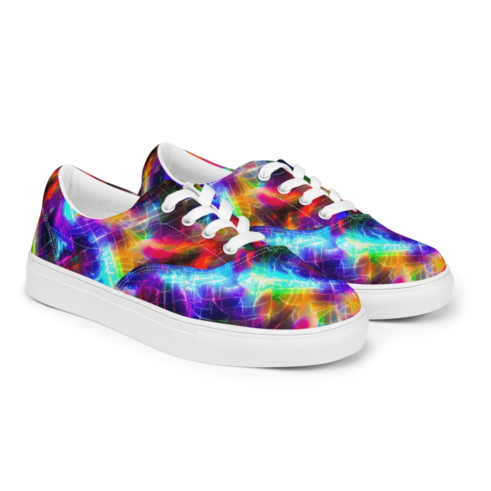 Shattered Spectrum on Men's Lace-Up Canvas Shoes — Right Front