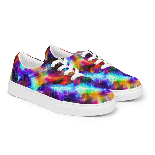 Shattered Spectrum on a Men's Lace-Up Canvas Shoes