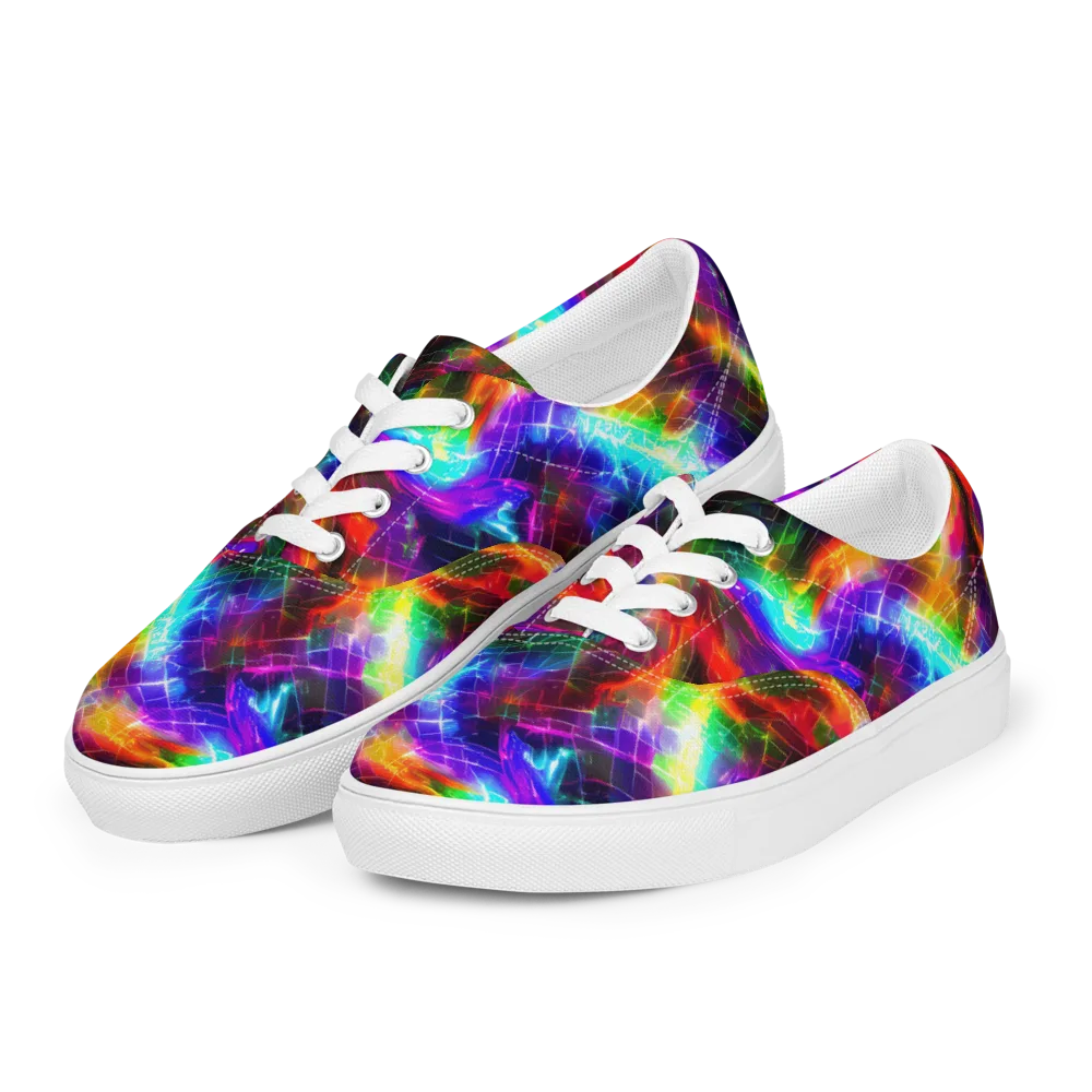 Shattered Spectrum on Men's Lace-Up Canvas Shoes — Left Front