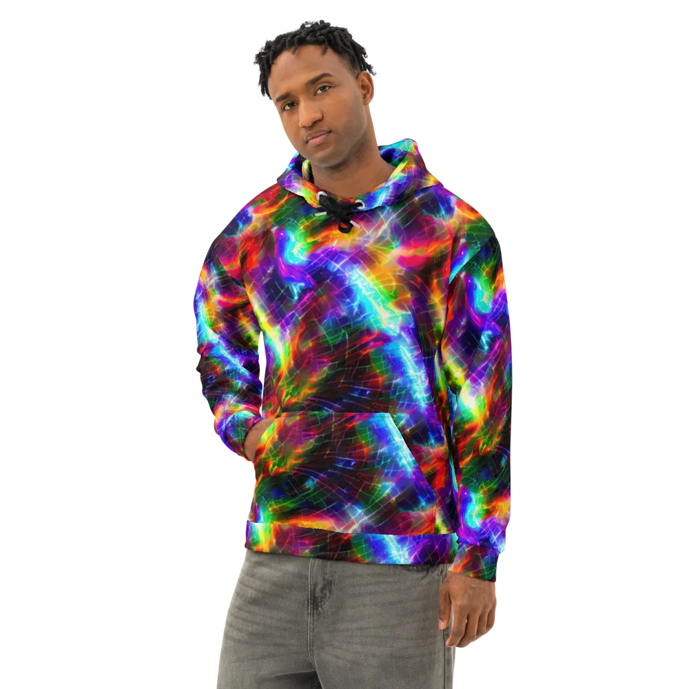 Shattered Spectrum on Cotton Hoodie — Left Front