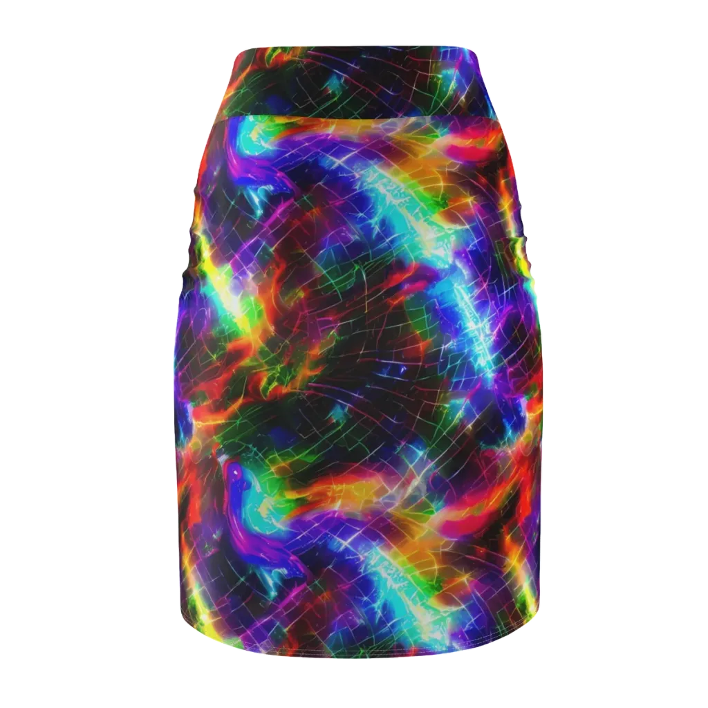 Shattered Spectrum on Pencil Skirt — Back