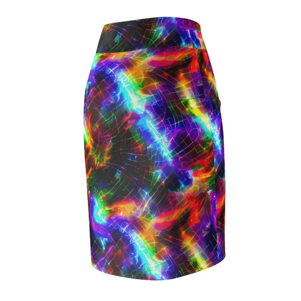 Shattered Spectrum on Pencil Skirt — Back Side