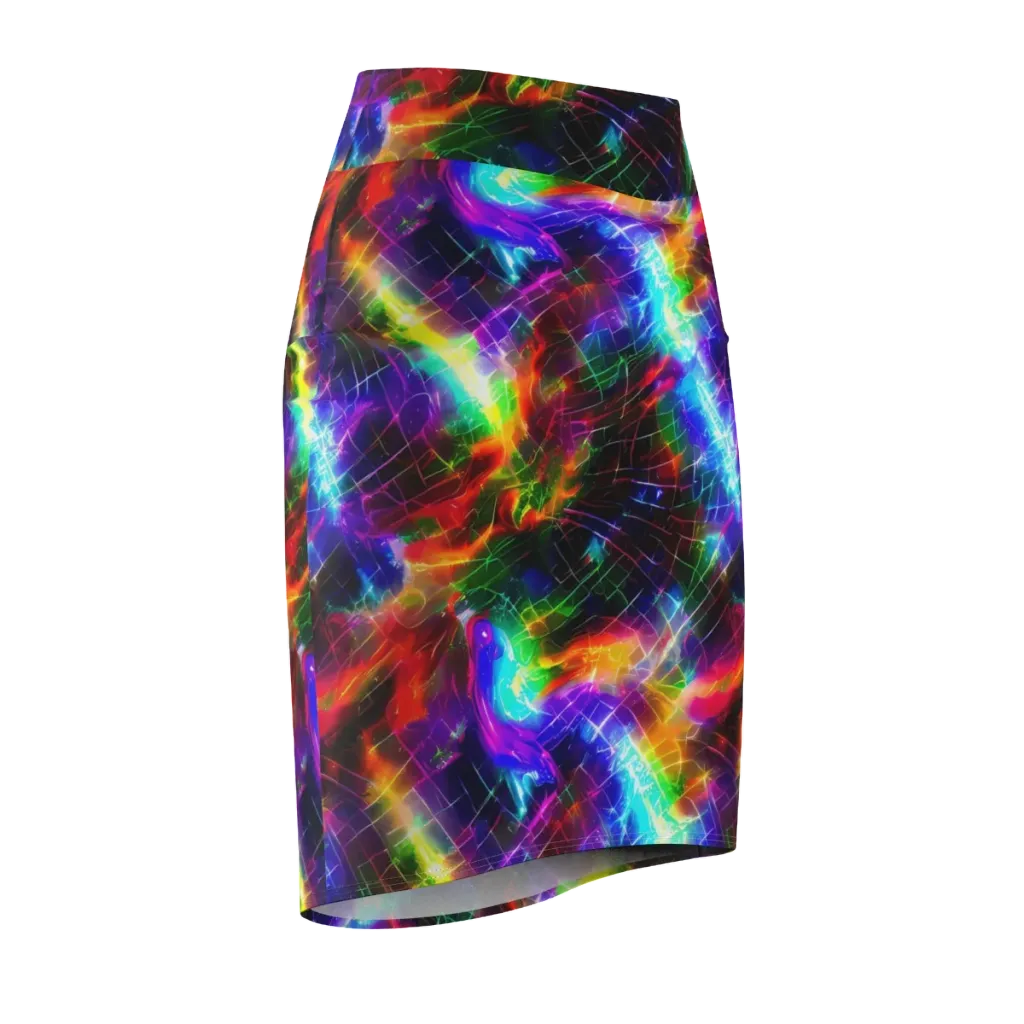 Shattered Spectrum on Pencil Skirt — Front Side
