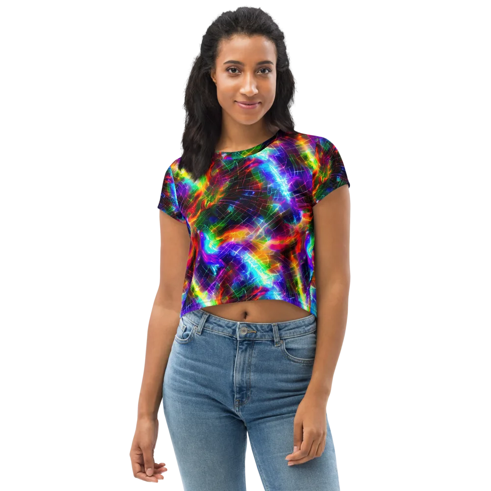 Shattered Spectrum on Crop Tee — Front