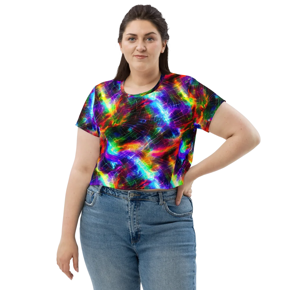 Shattered Spectrum on Crop Tee — Front
