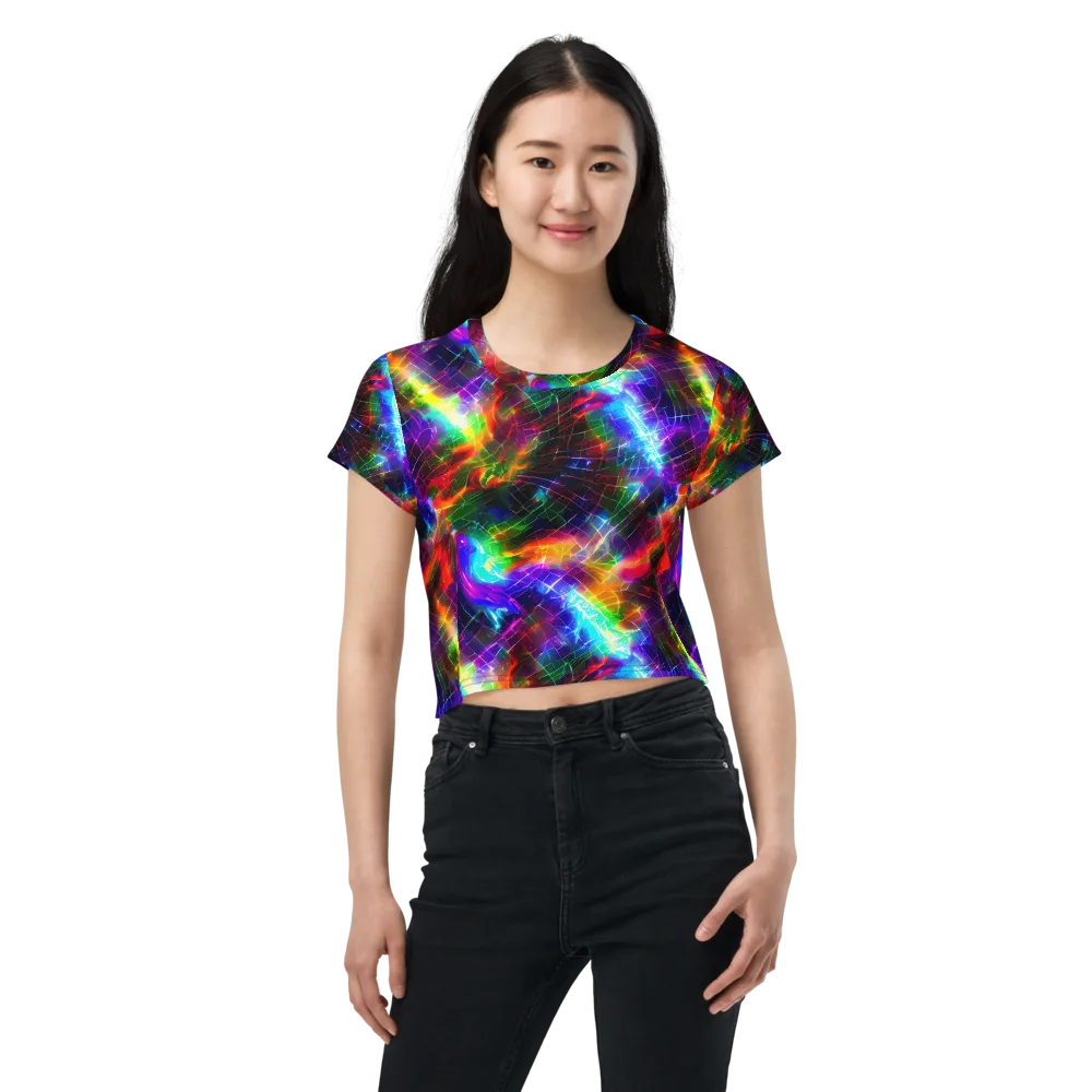 Shattered Spectrum on Crop Tee — Front