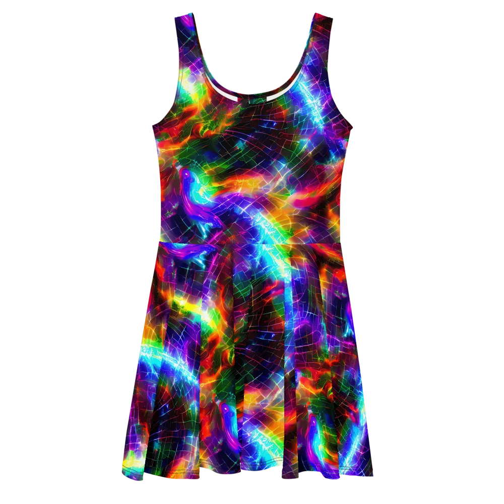Shattered Spectrum on Skater Dress — Front