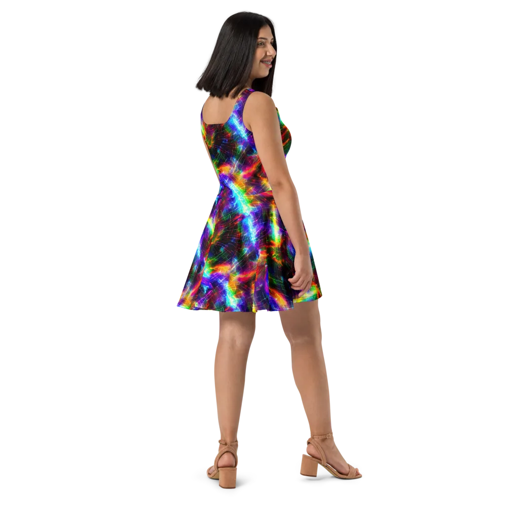 Shattered Spectrum on Skater Dress — Right