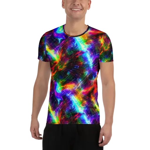 Shattered Spectrum on a Men's Athletic T-Shirt