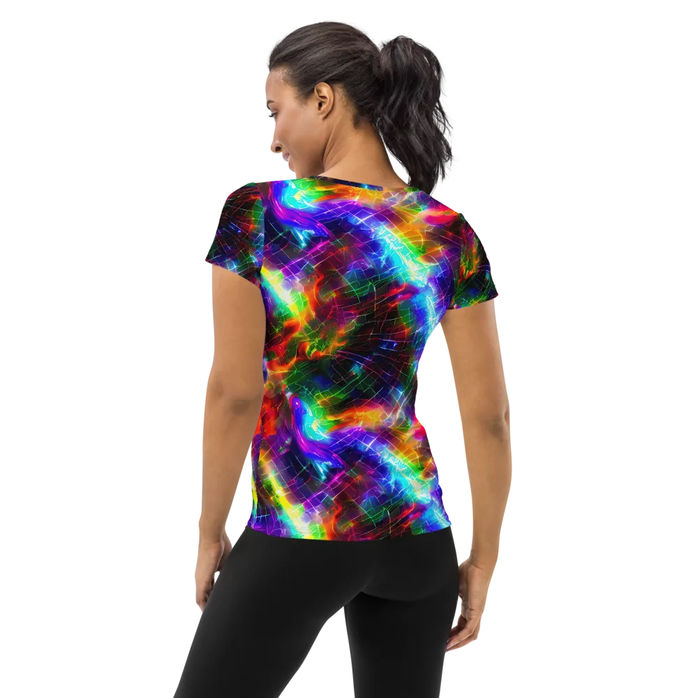 Shattered Spectrum on Women's Athletic T-Shirt — Back