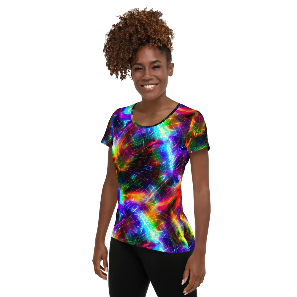 Shattered Spectrum on Women's Athletic T-Shirt — Left
