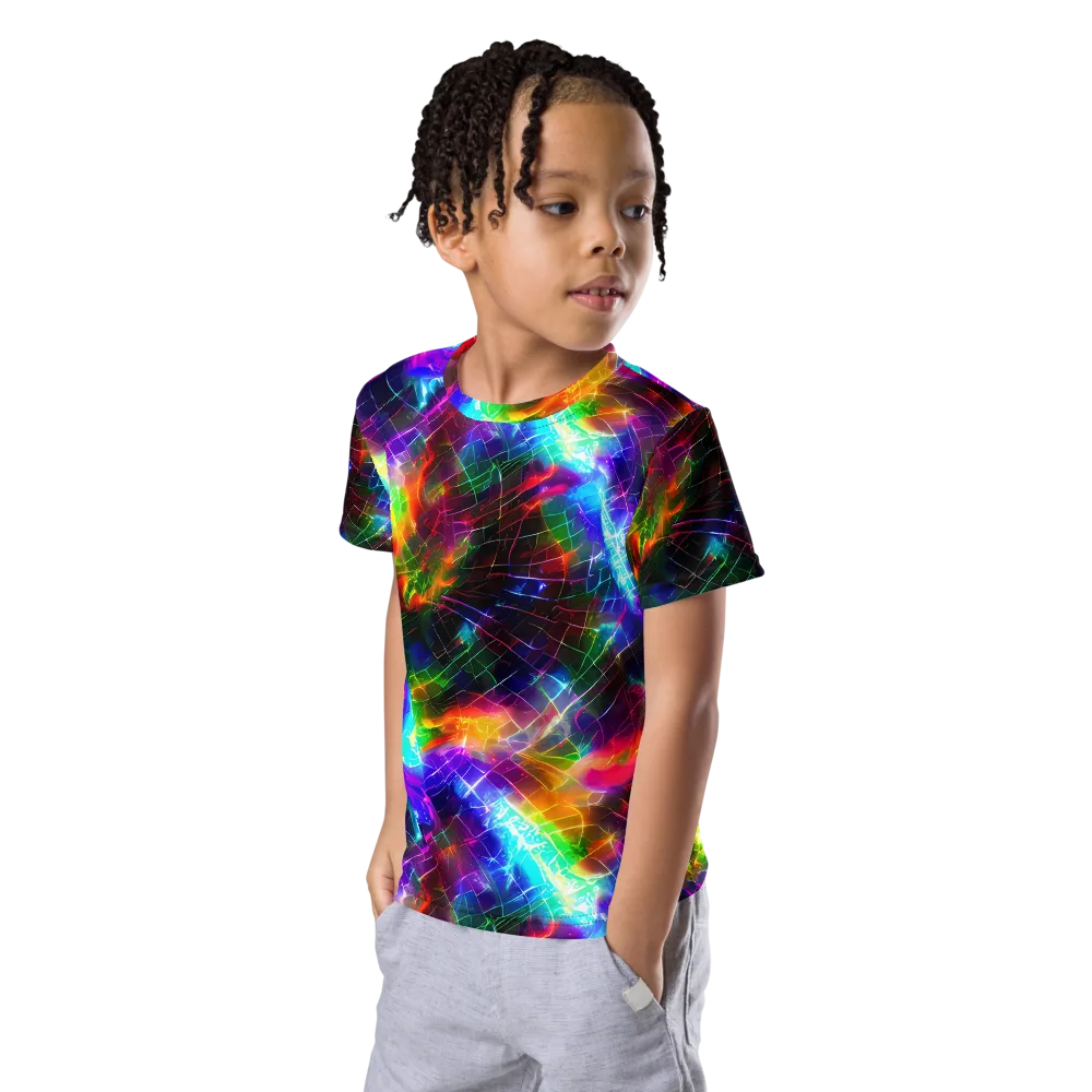 Shattered Spectrum on Kids Crew Neck T-Shirt — Left Front