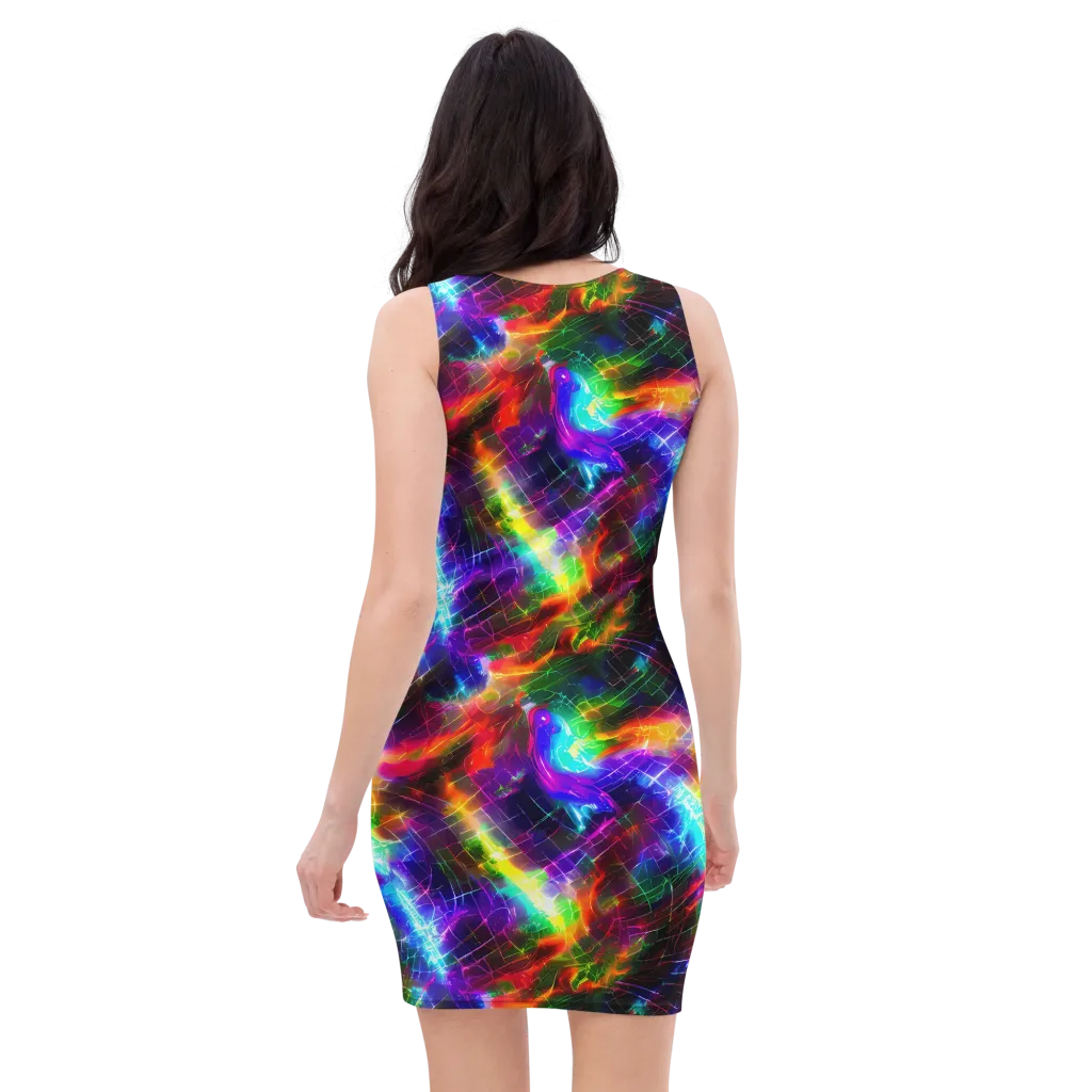 Shattered Spectrum on Bodycon Dress — Back
