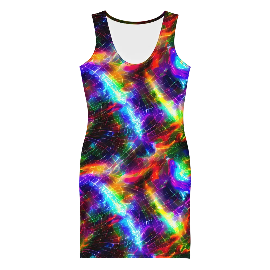 Shattered Spectrum on Bodycon Dress — Front
