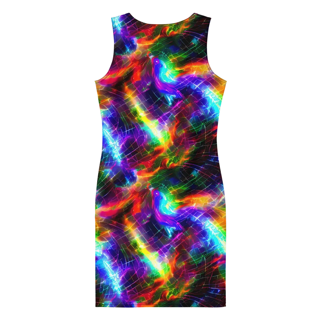 Shattered Spectrum on Bodycon Dress — Back