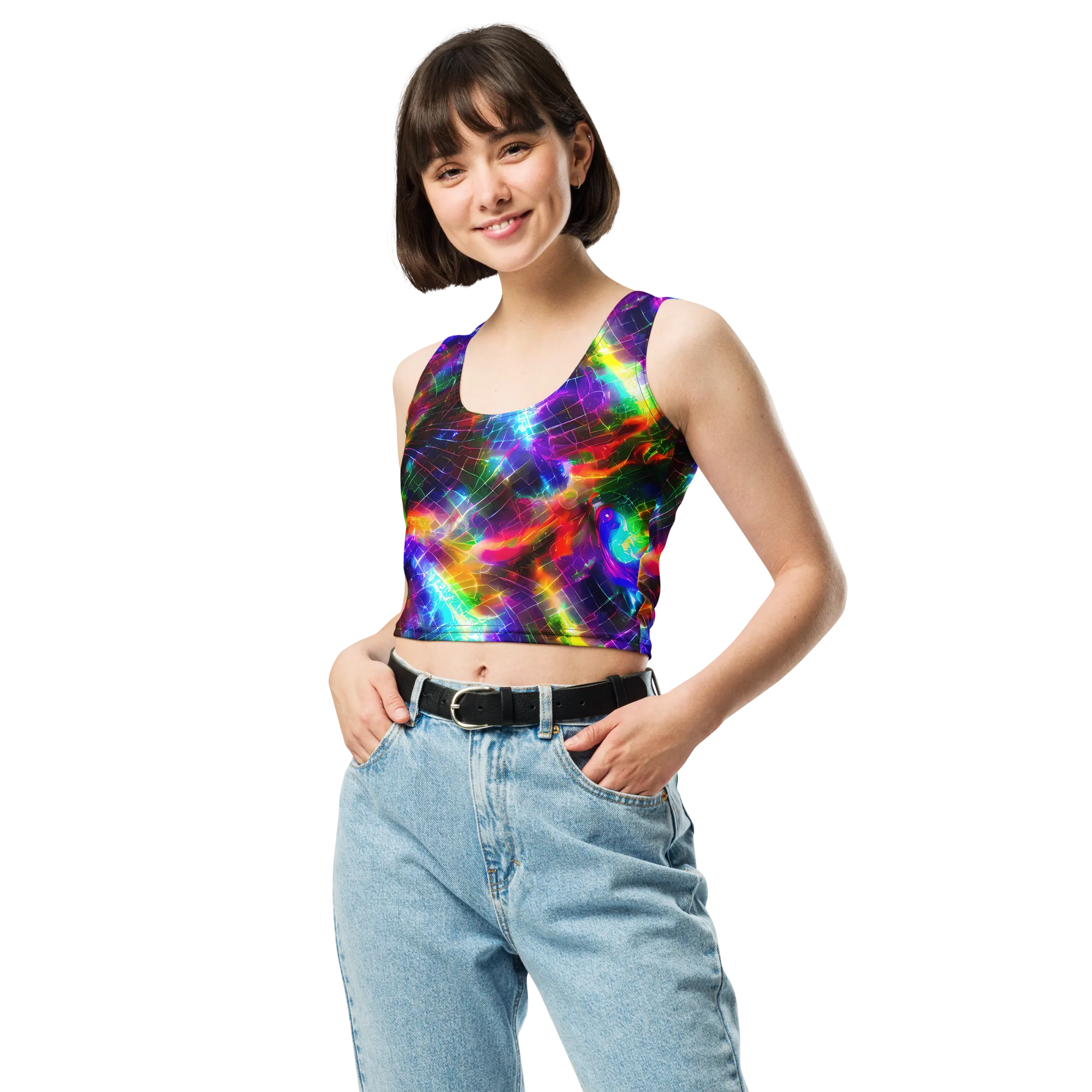 Shattered Spectrum on Crop Top — Front