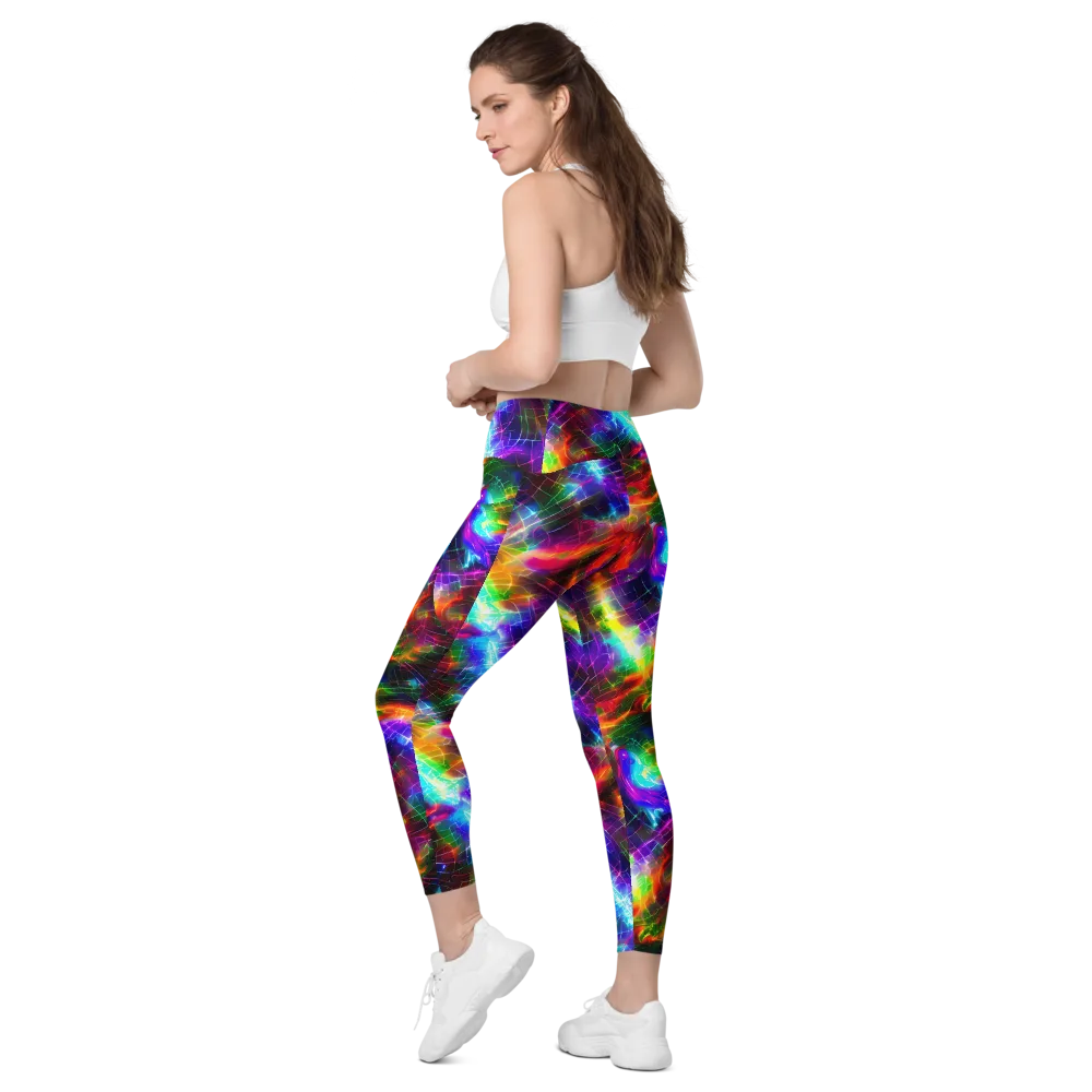 Shattered Spectrum on Leggings with Pockets — Left Back