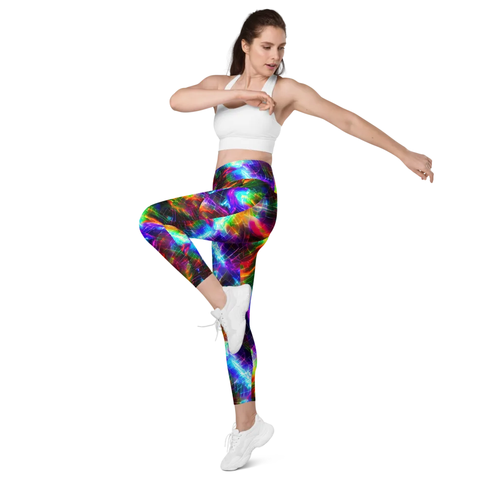 Shattered Spectrum on Leggings with Pockets — Left Front
