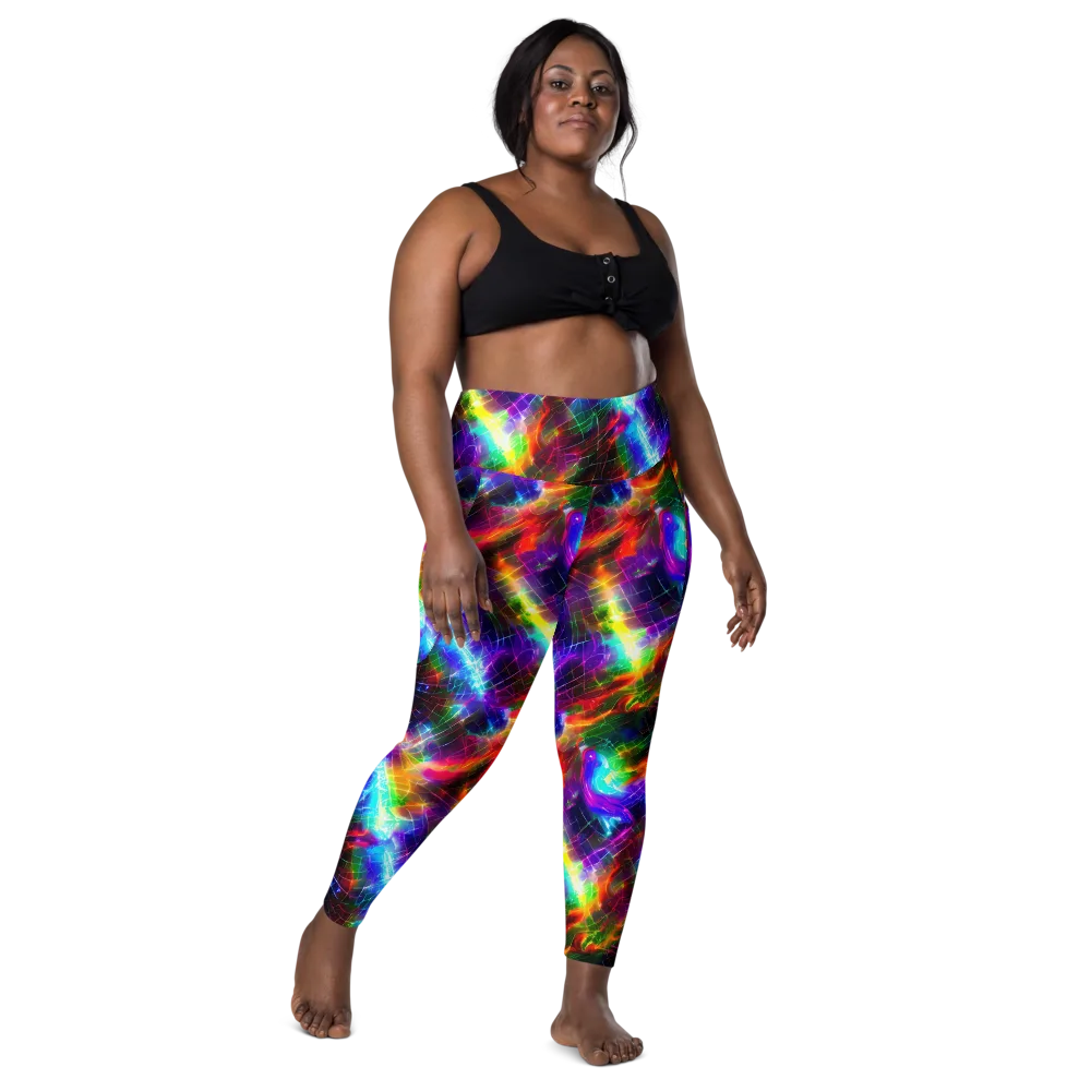 Shattered Spectrum on Leggings with Pockets — Front