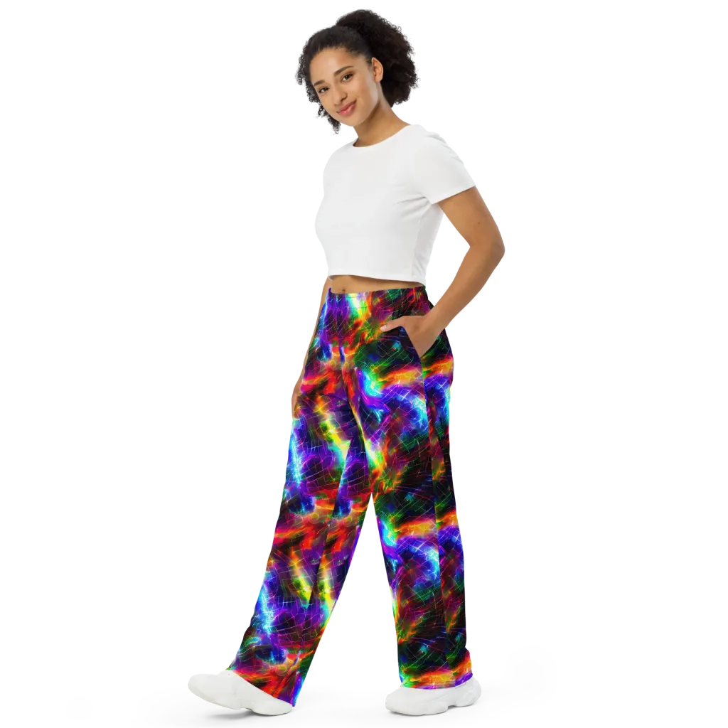 Shattered Spectrum on Wide-Leg Pants — Left Front