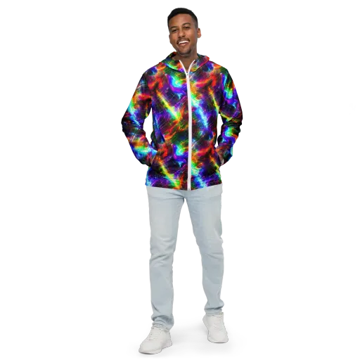 Shattered Spectrum on a Men's Windbreaker