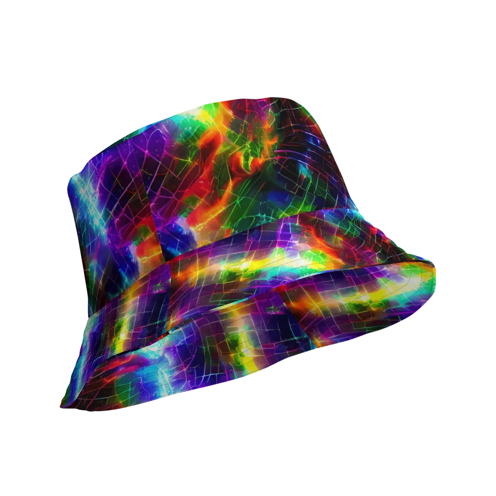 Shattered Spectrum on Reversible Bucket Hat — Product details Outside