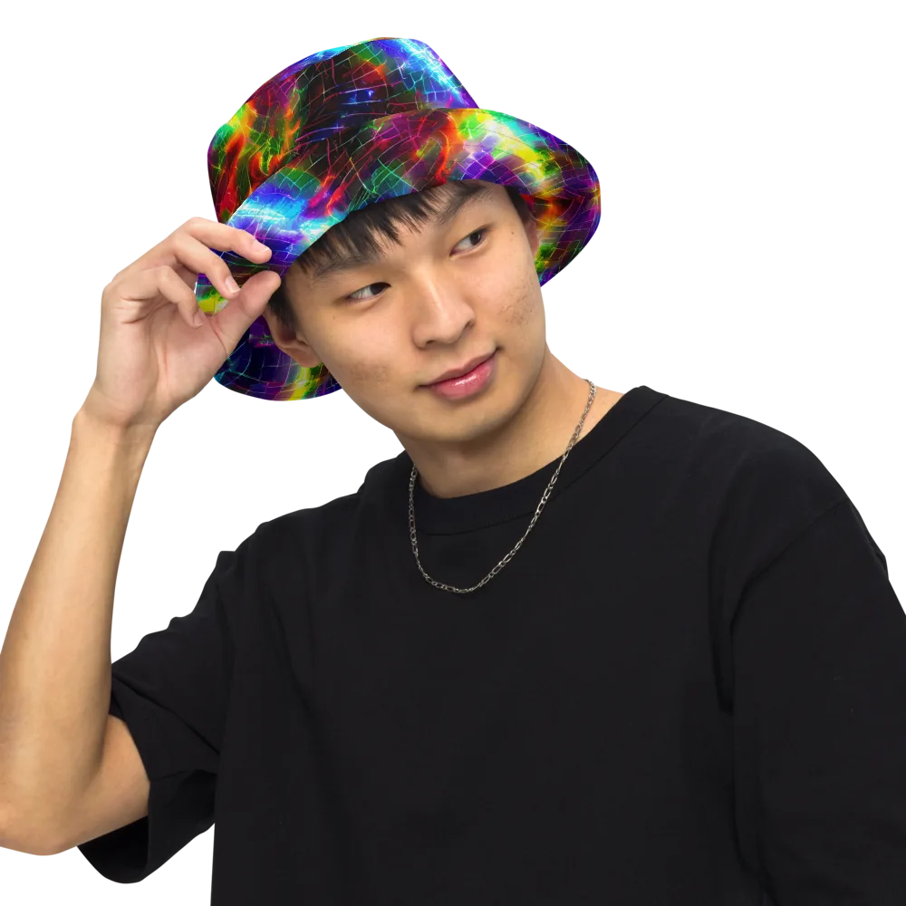 Shattered Spectrum on Reversible Bucket Hat — Front Inside