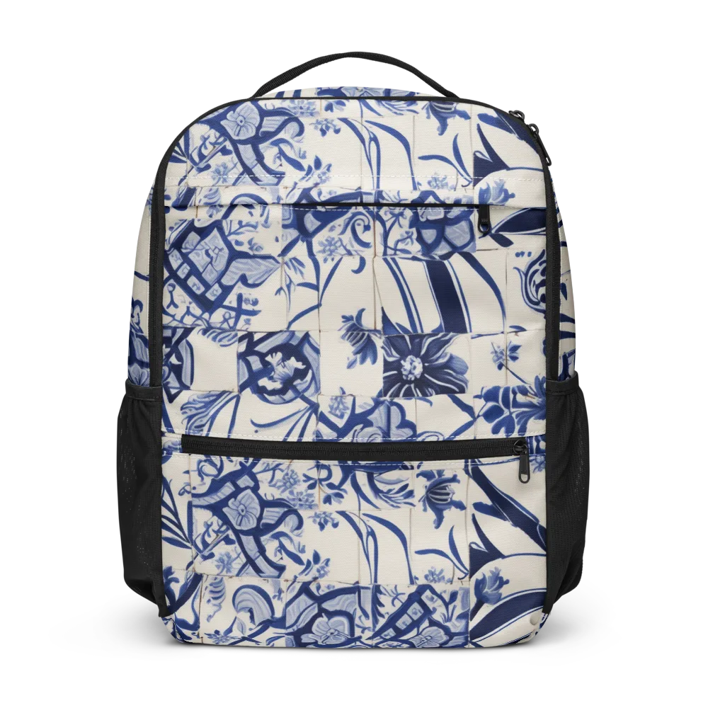 Cobalt Delft Reverie on Utility Backpack — Front