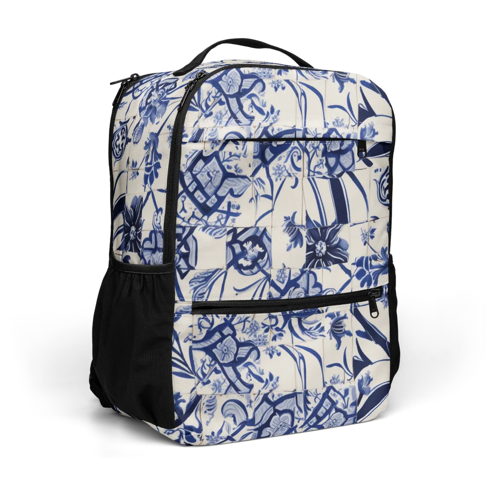 Cobalt Delft Reverie on Utility Backpack — Right Front