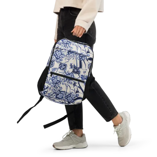 Cobalt Delft Reverie on a Utility Backpack