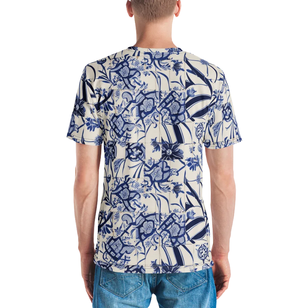 Cobalt Delft Reverie on Men's Crew Neck T-Shirt — Back