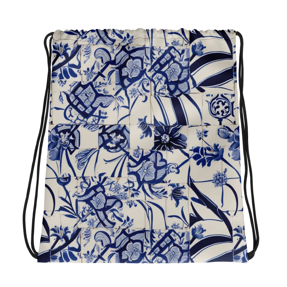 Cobalt Delft Reverie on Drawstring Bag — Photo