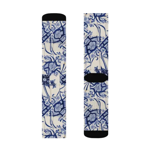 Cobalt Delft Reverie on a Socks