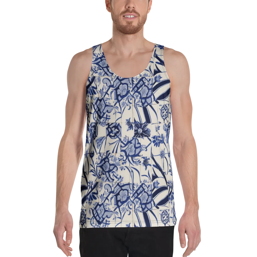 Cobalt Delft Reverie on Men's Tank Top — Front