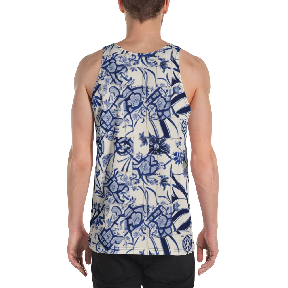 Cobalt Delft Reverie on Men's Tank Top — Back