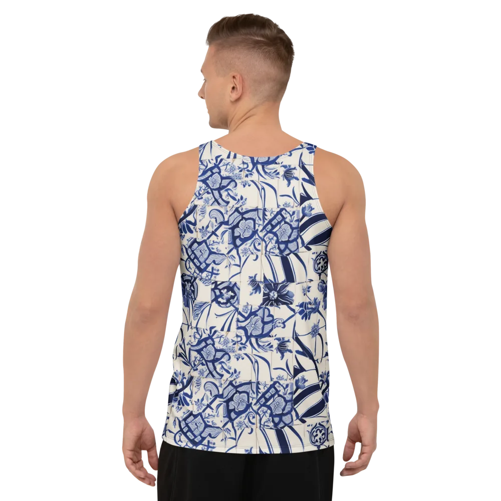 Cobalt Delft Reverie on Men's Tank Top — Back
