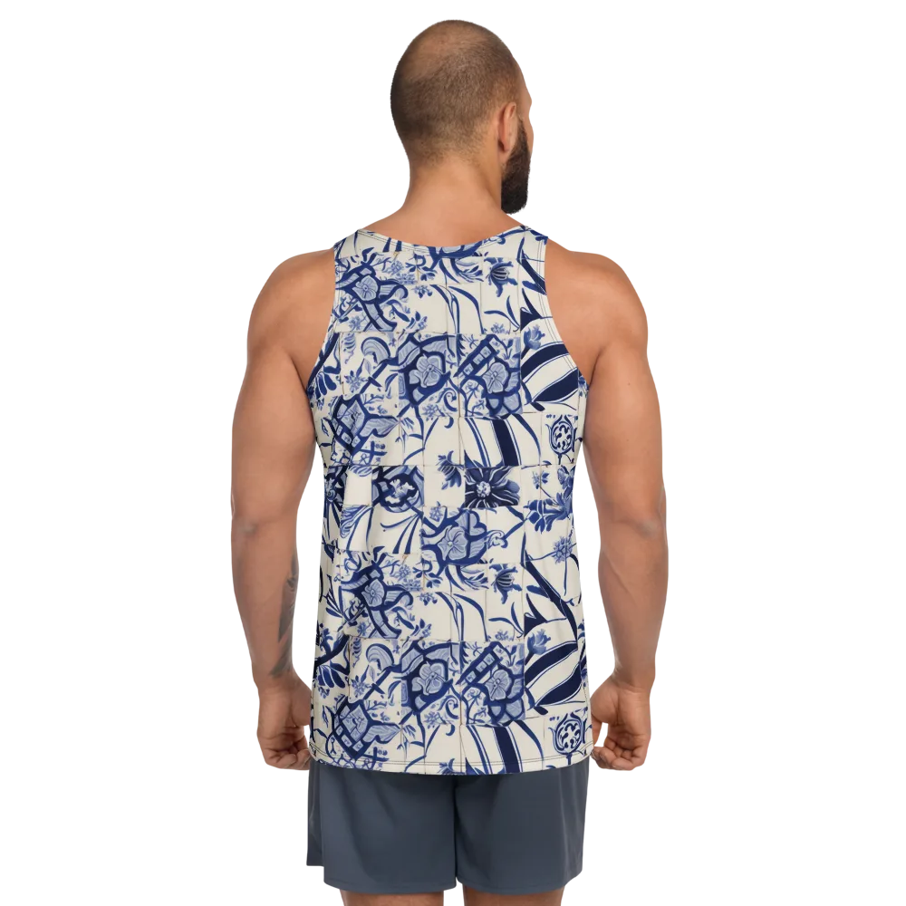 Cobalt Delft Reverie on Men's Tank Top — Back