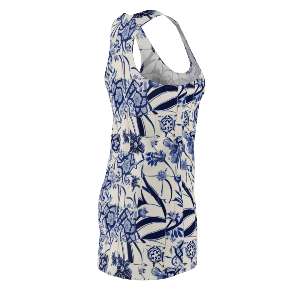 Cobalt Delft Reverie on Racerback Dress — Back Side