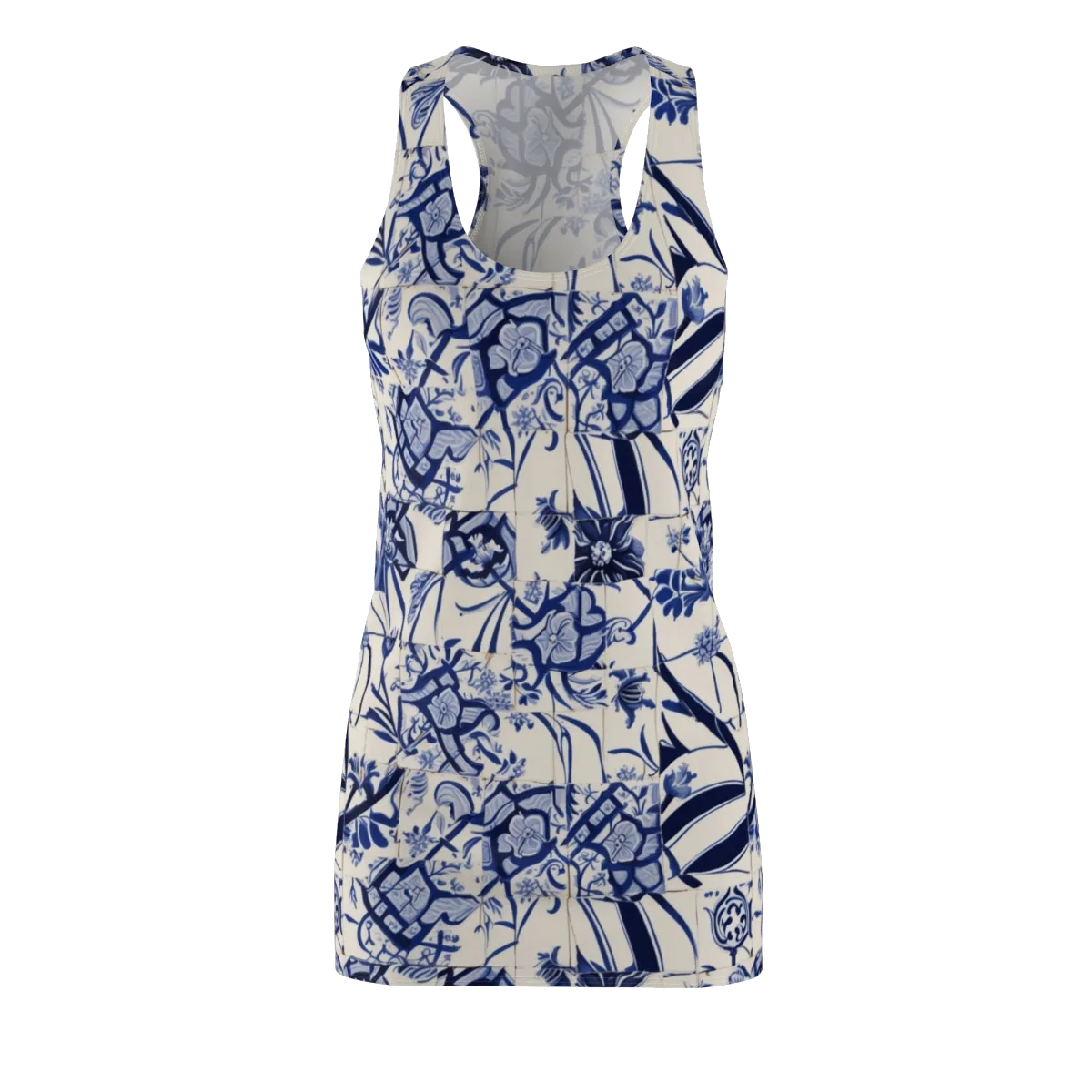Cobalt Delft Reverie on Racerback Dress — Front