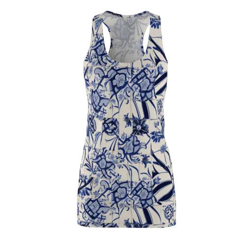 Cobalt Delft Reverie on a Racerback Dress