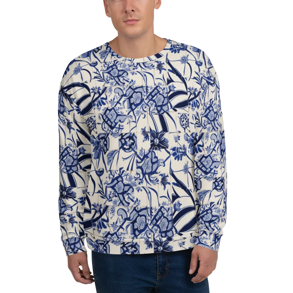 Cobalt Delft Reverie on Sweatshirt — Front