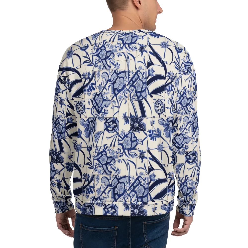 Cobalt Delft Reverie on Sweatshirt — Back