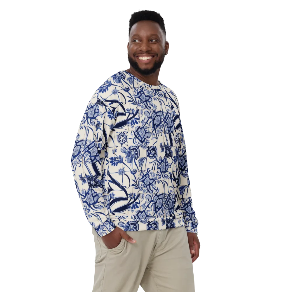 Cobalt Delft Reverie on Sweatshirt — Front