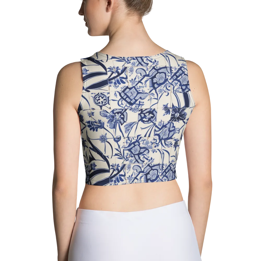 Cobalt Delft Reverie on Crop Top — Back