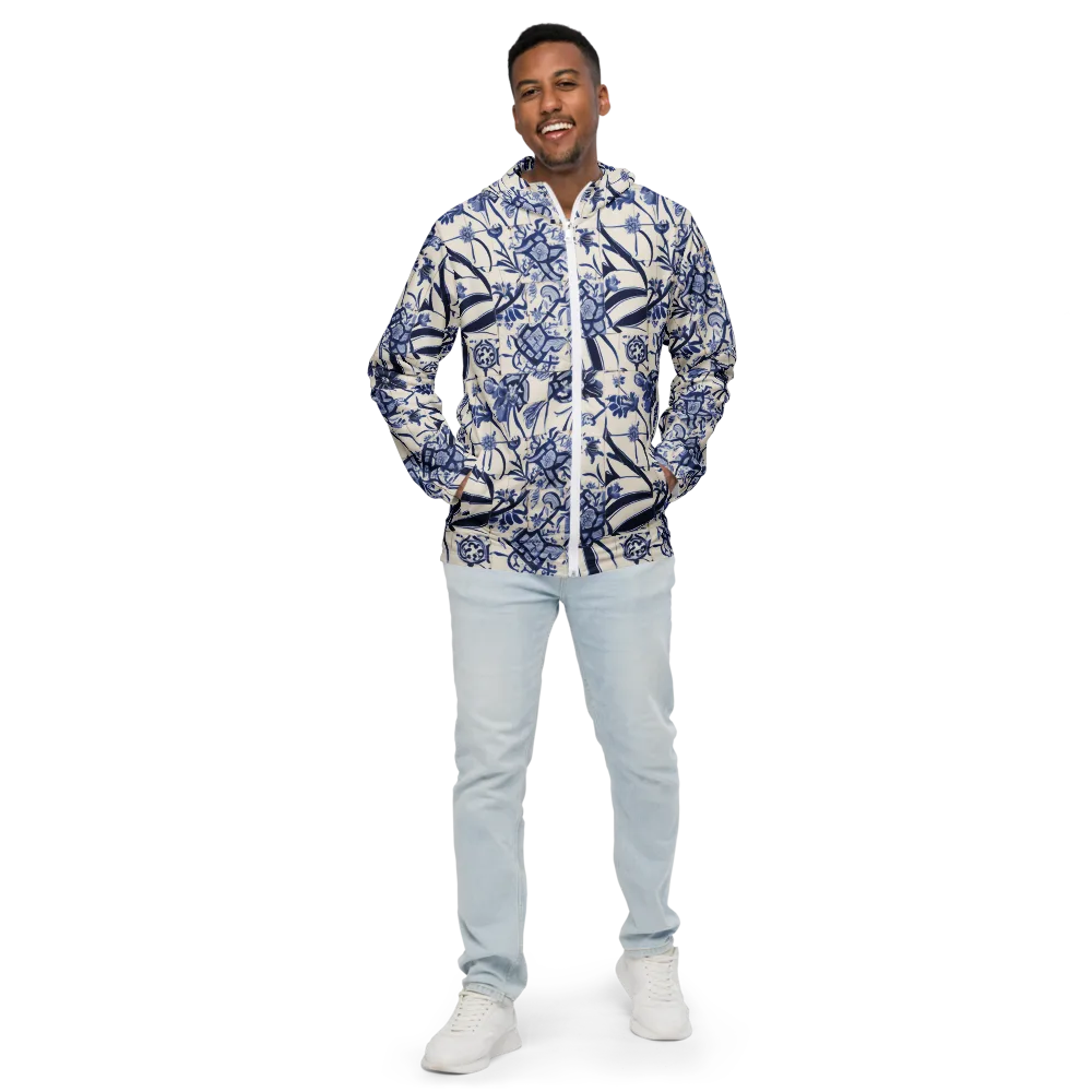 Cobalt Delft Reverie on Men's Windbreaker — Front