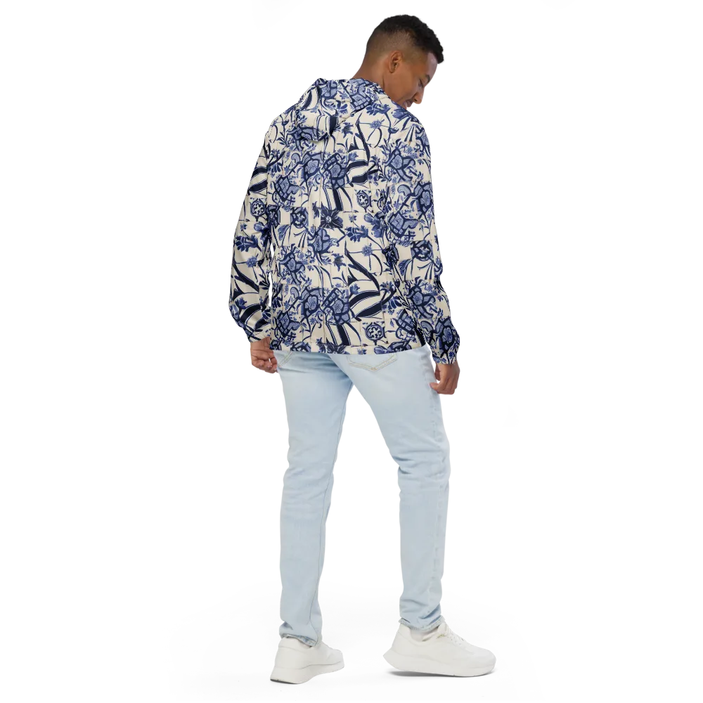 Cobalt Delft Reverie on Men's Windbreaker — Back