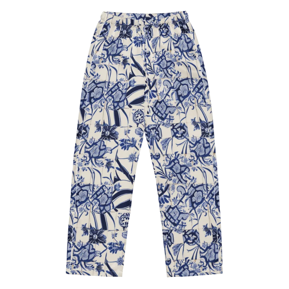 Cobalt Delft Reverie on Women's Pajama Pants — Front