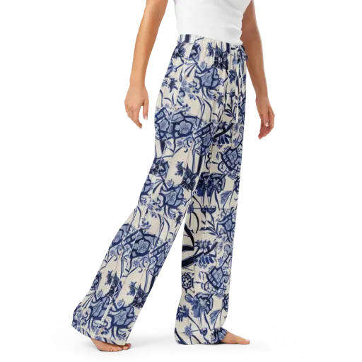 Cobalt Delft Reverie on a Women's Pajama Pants