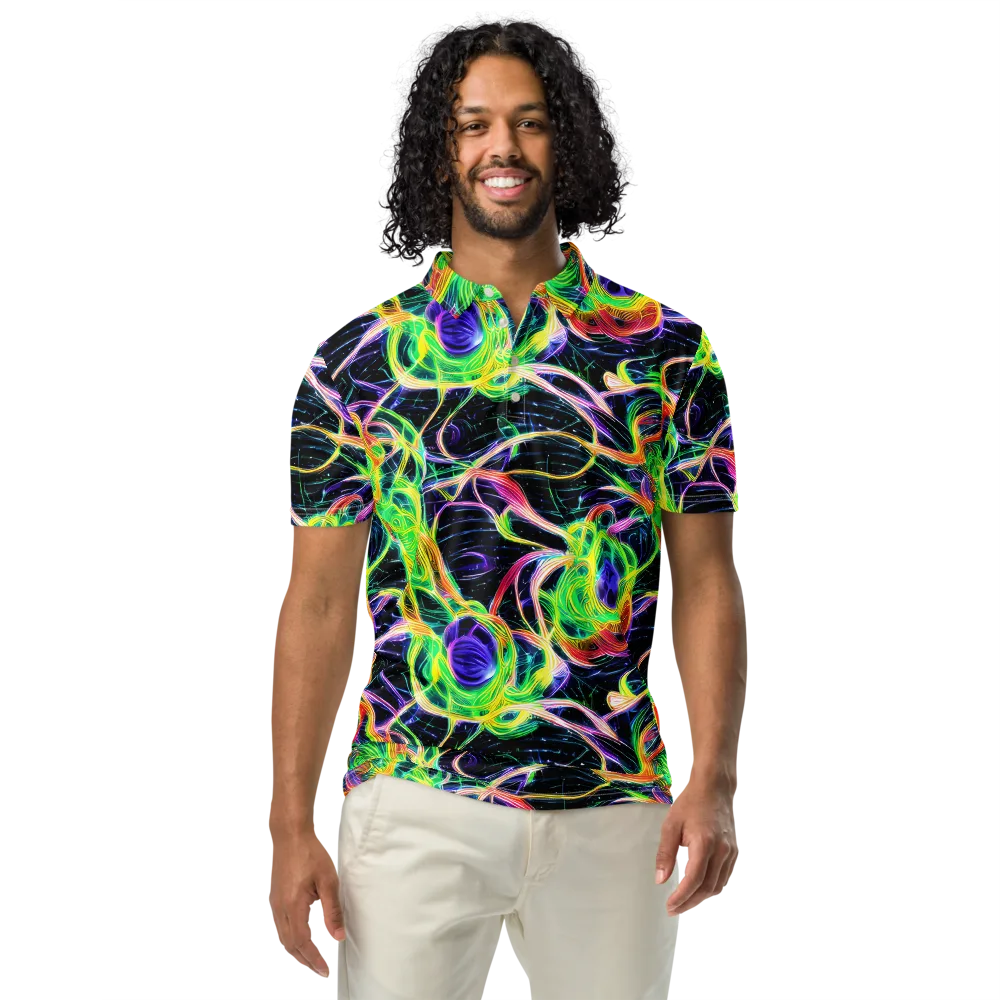 Neon Cell Garden on Men's Slim Fit Polo Shirt — Front